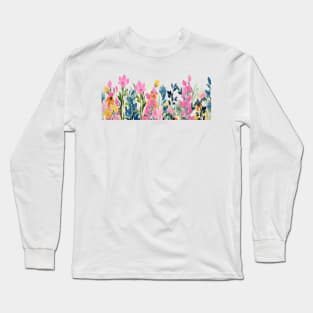 Painted Field Flowers Long Sleeve T-Shirt